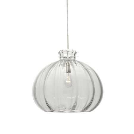 Besa Lighting Pinta 12 Cord Pendant, Clear, Satin Nickel Finish, 1x100W Incandescent 1JT-464588-SN